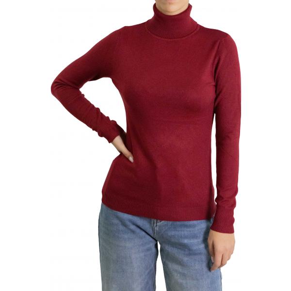 Maglia collo alto tinta unita 